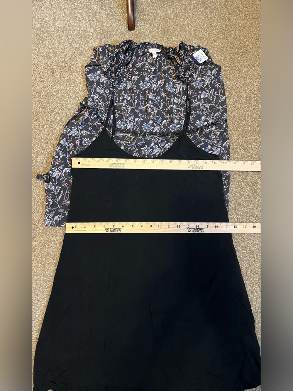 Beltaine Dark Floral Ruffle Tie-Waist Mini Dress size XS - Picture 7 of 11